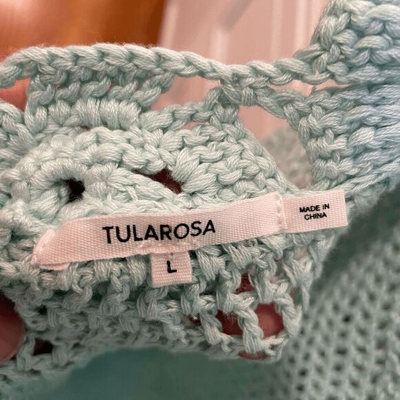 Revolve Tularosa Womens Mini Dress L The Izzy Crochet Mint Green Mermaid Swim - Picture 5 of 10